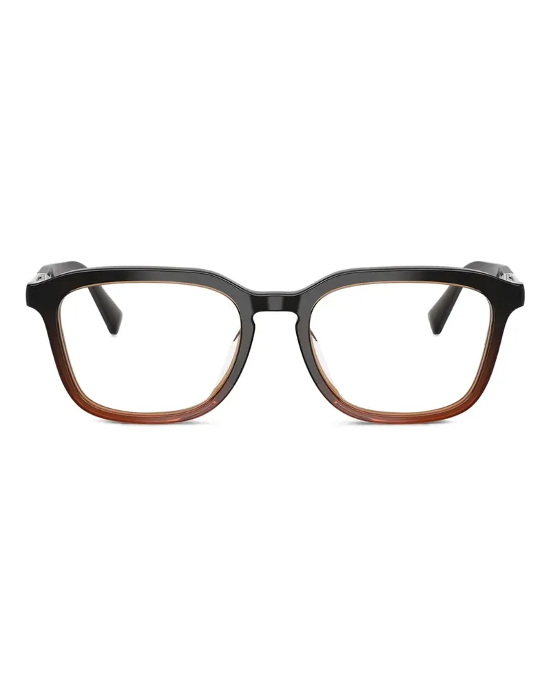 Brunello Cucinelli Eckige Brille mit Metallgestell - Schwarz Schwarz