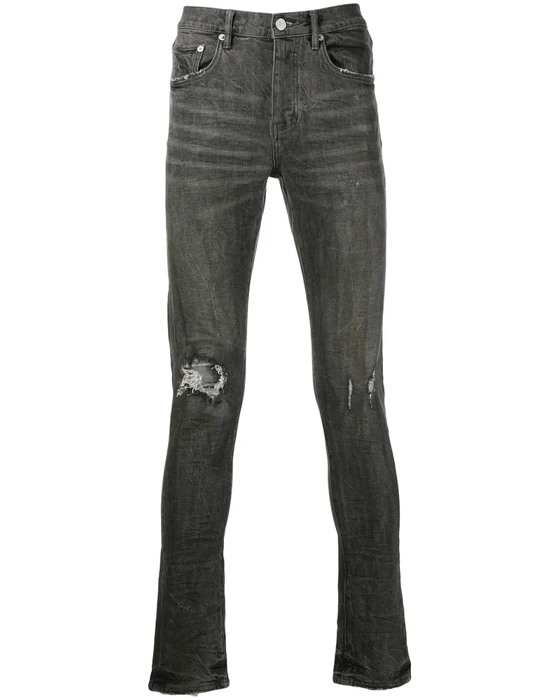 PURPLE BRAND P001 Skinny-Jeans im Distressed-Look - Grau Grau