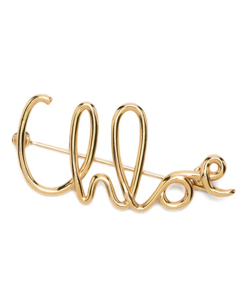 Chloé Brosche mit Logo - Gold Gold
