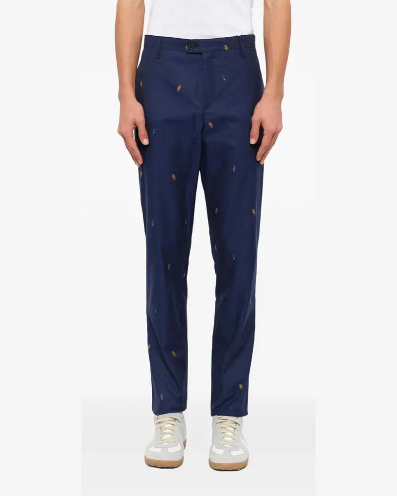 Kenzo Bestickte Hose - Blau Blau