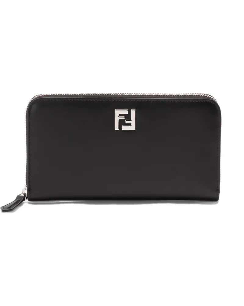 Fendi Portemonnaie mit Logo-Schild - Schwarz Schwarz