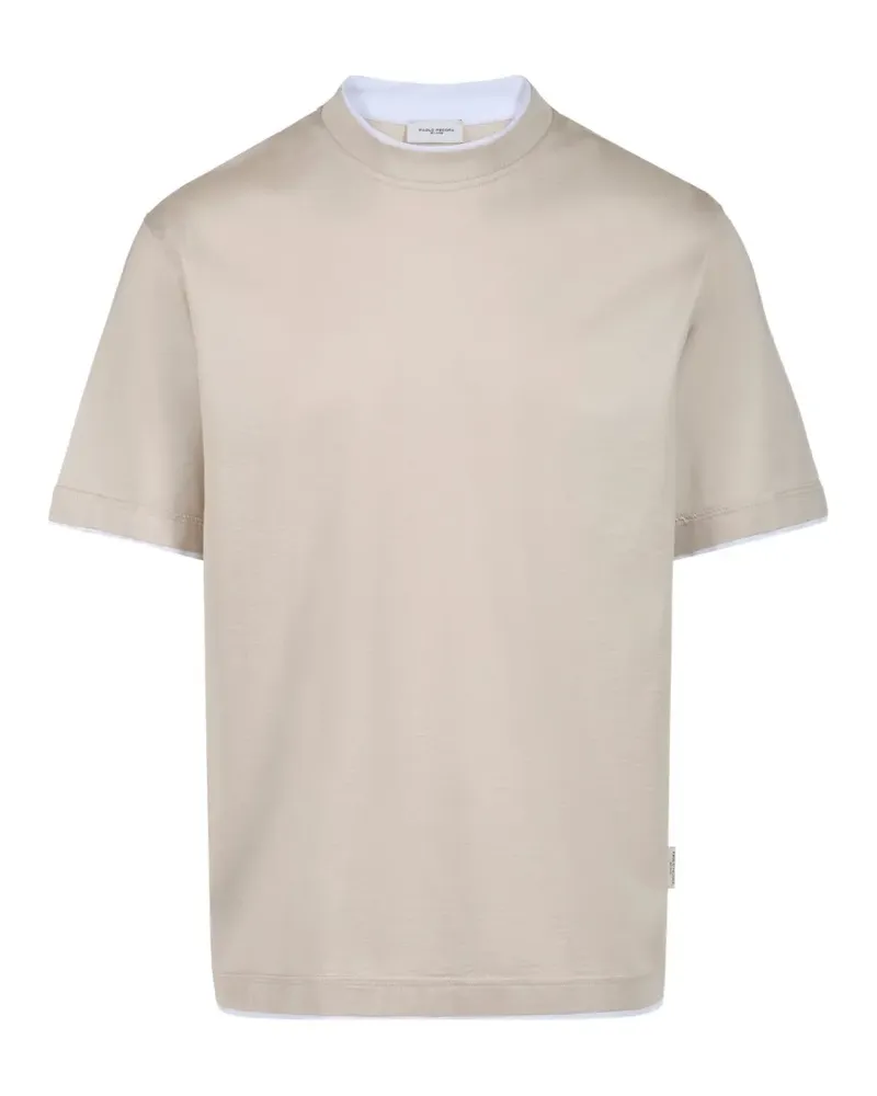 Paolo Pecora Milano double-layer loose-fit T-shirt - Nude Nude