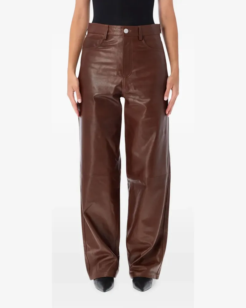 Róhe leather straight-leg trousers - Braun Braun