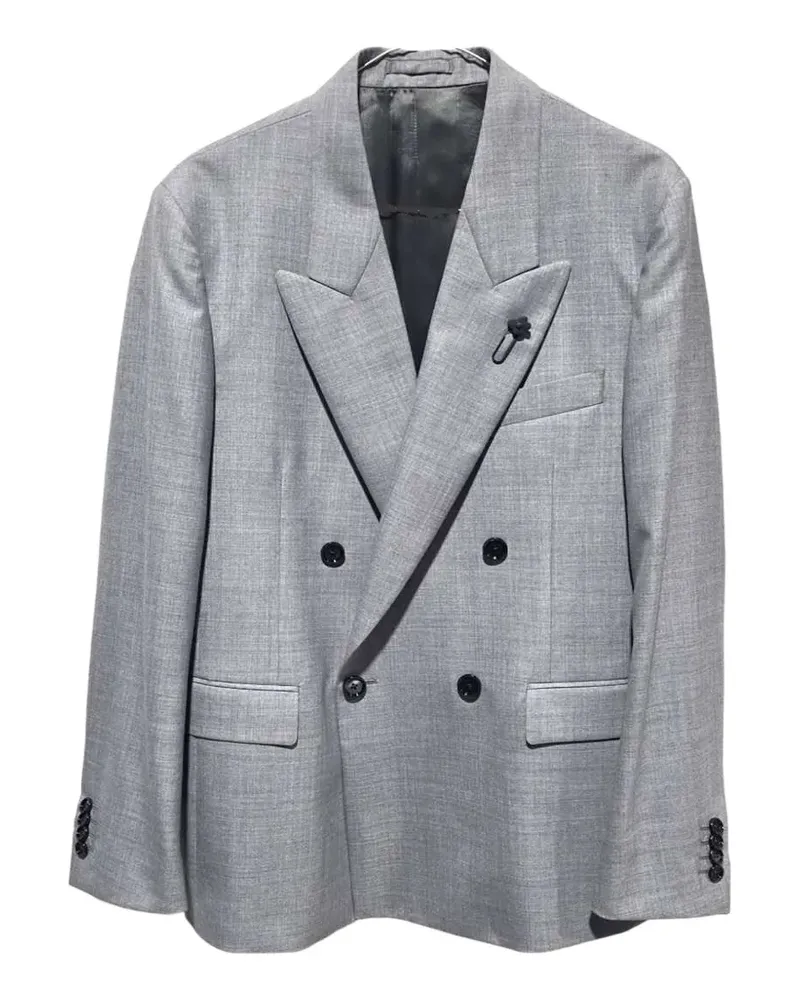 LARDINI double-breasted peak-lapel blazer - Grau Grau