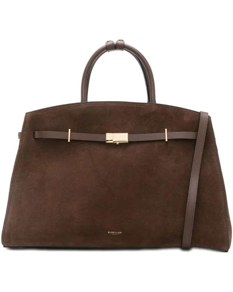 DeMELLIER Hudson suede tote bag - Braun Braun
