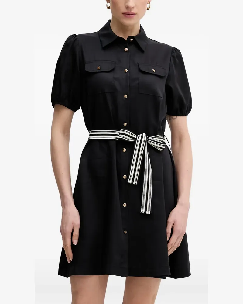 Gaudi Minikleid mit gestreiftem Gürtel - Schwarz Schwarz