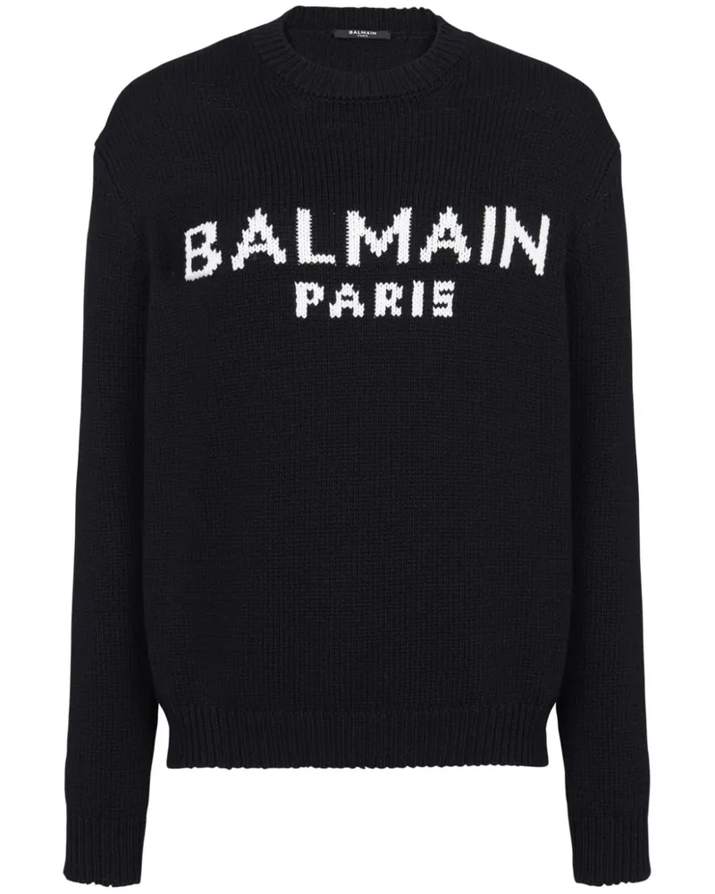 Balmain Paris Intarsien-Pullover - Schwarz Schwarz