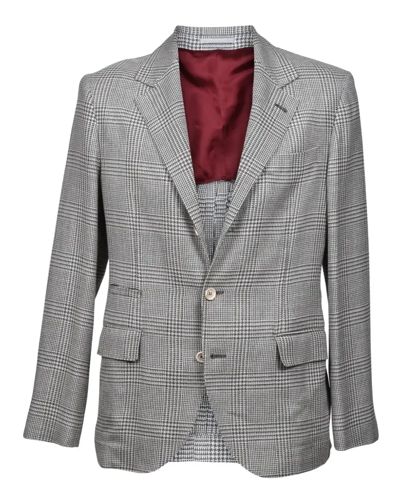 Brunello Cucinelli Prince of Wales check tailored blazer - Grau Grau