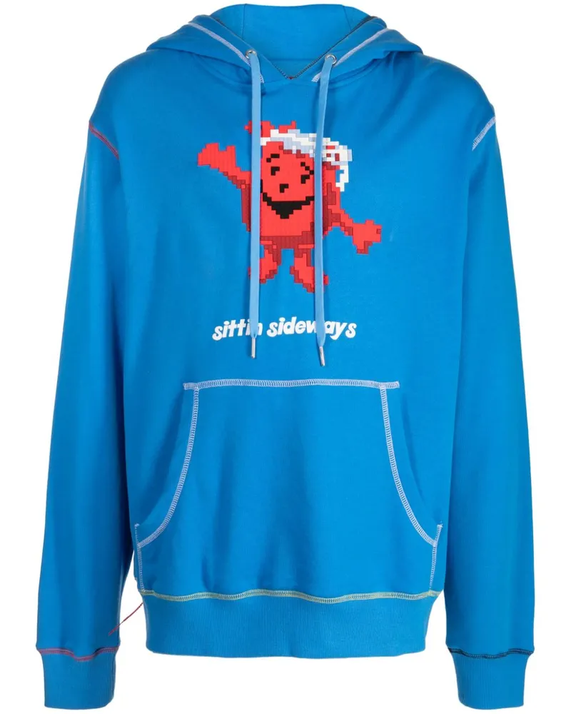 Mostly Heard Rarely Seen Hoodie mit Sitting Sideways-Print Blau