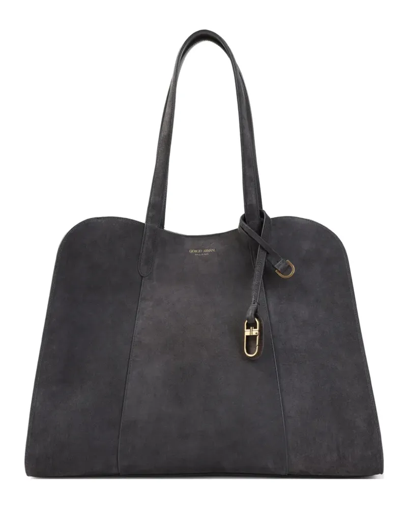 Giorgio Armani Tote Bag mit Wildleder-Print - Grau Grau