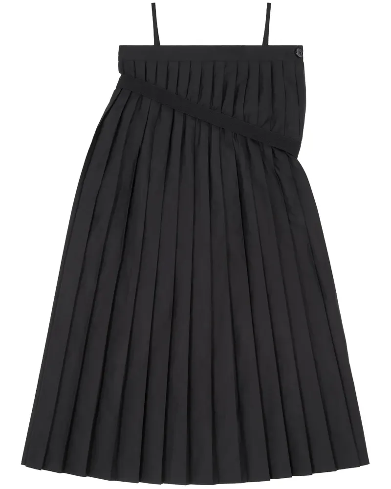 Maison Margiela Midikleid mit Falten - Schwarz Schwarz