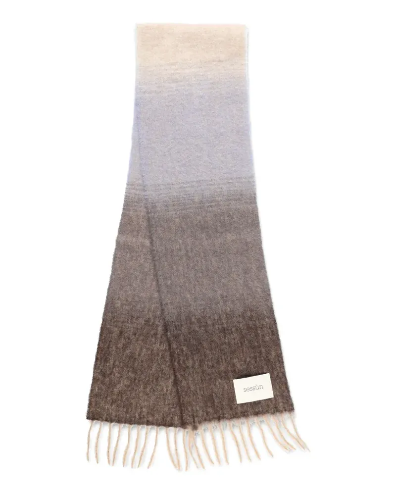 Sessùn Rico gradient fringed scarf - Braun Braun