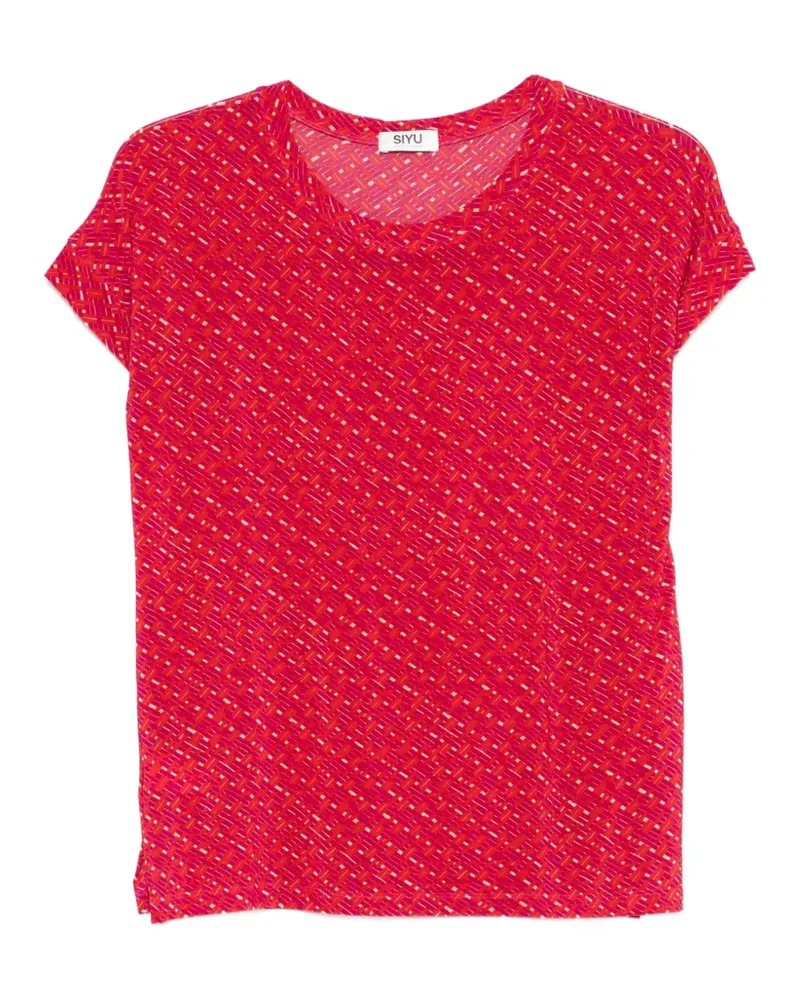 SIYU geometric-print T-shirt - Rot Rot