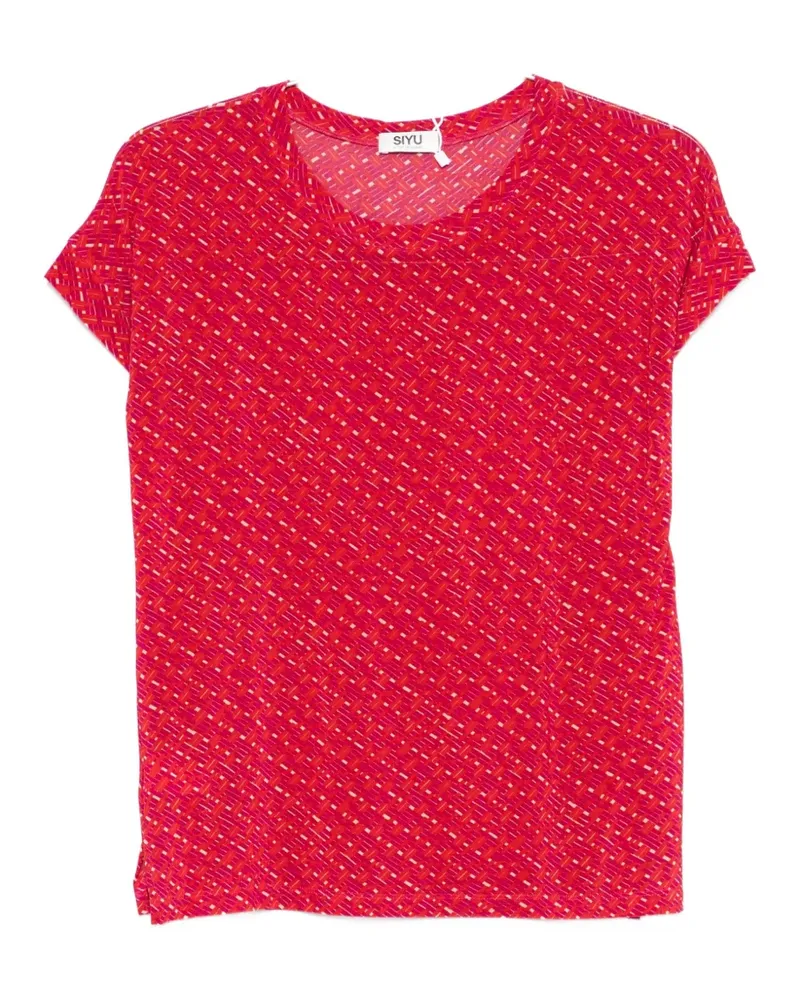 SIYU geometric-print T-shirt - Rot Rot