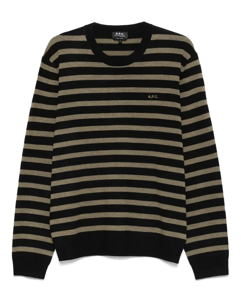 A.P.C. Gestreifter Pullover - Schwarz Schwarz