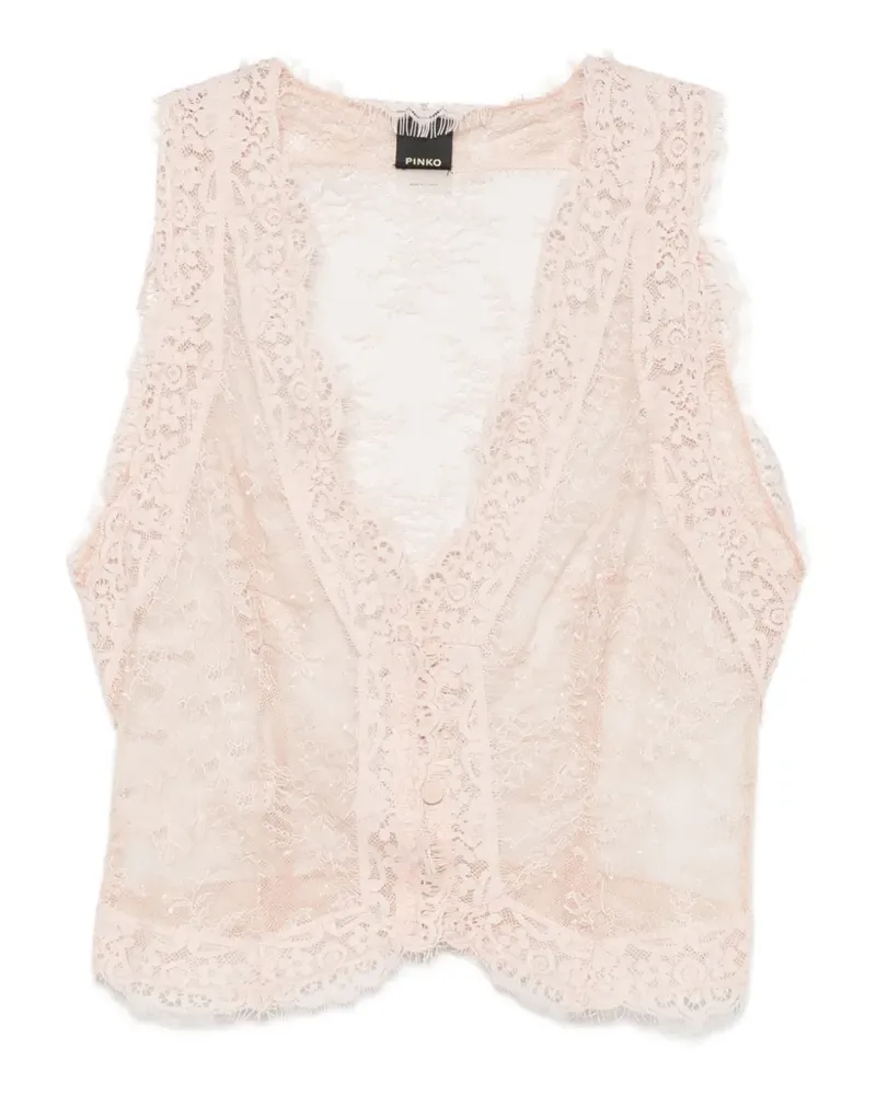 Pinko lace-trim waistcoat - Rosa Rosa