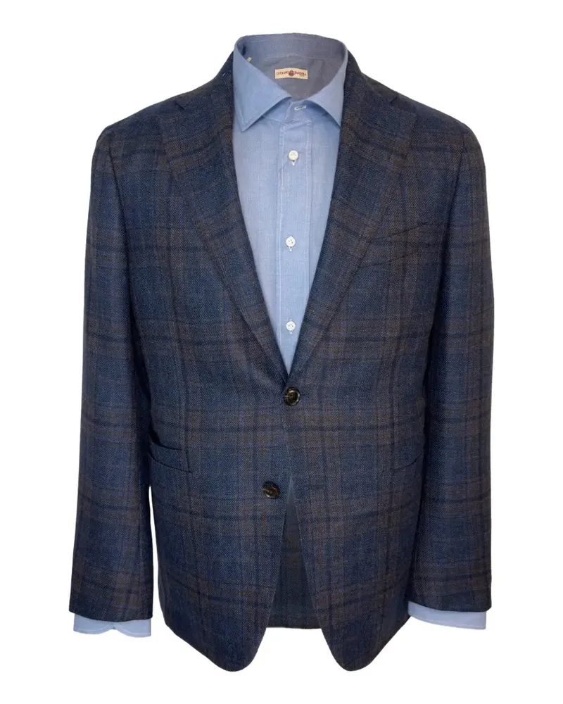 Luciano Barbera checked blazer - Blau Blau