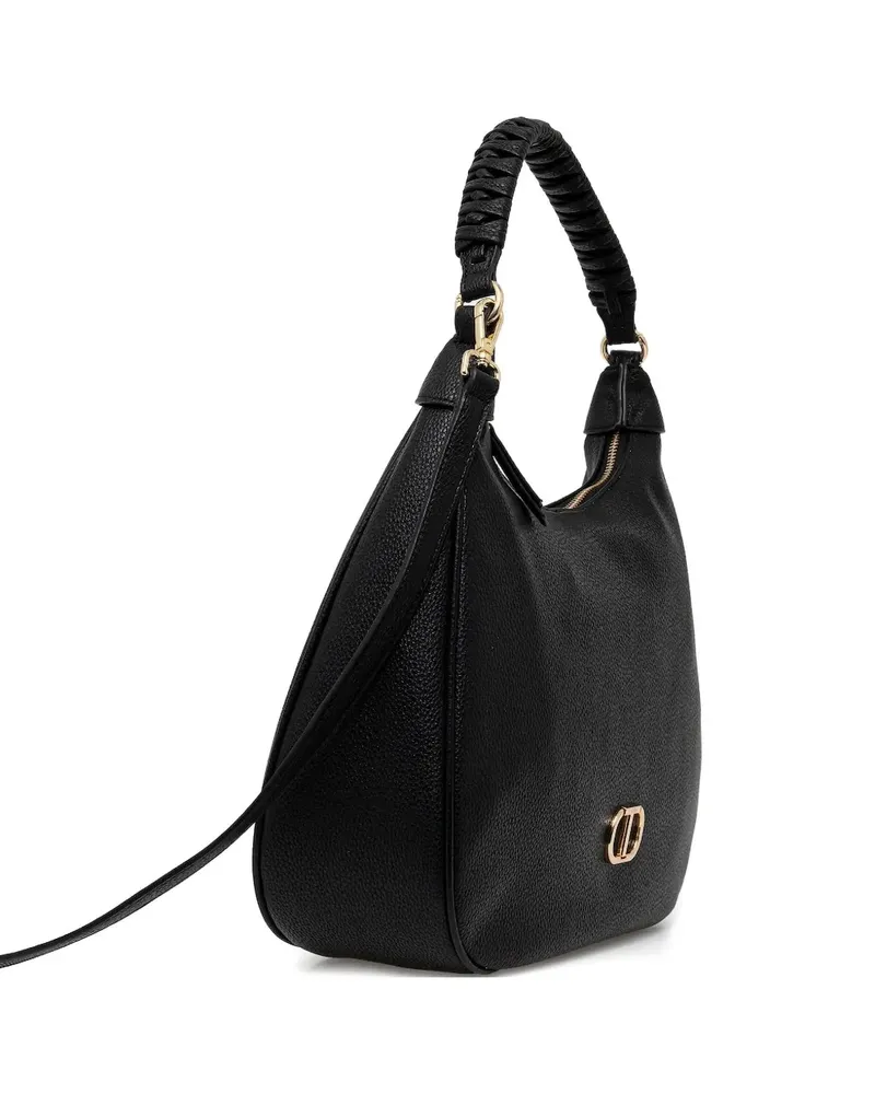 Twin-Set Schultertasche mit Flechtriemen - Schwarz Schwarz
