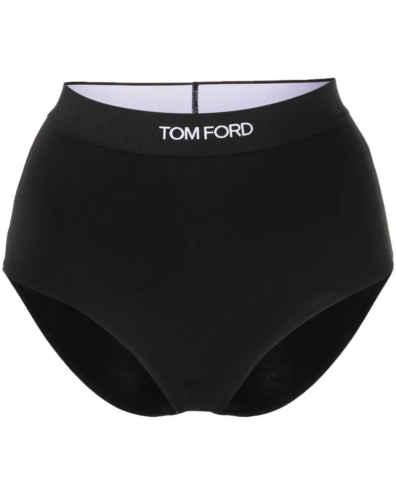Tom Ford Slip mit Logo-Bund - Schwarz Schwarz