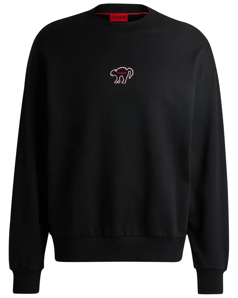 HUGO BOSS Sweatshirt mit Logo-Print - Schwarz Schwarz