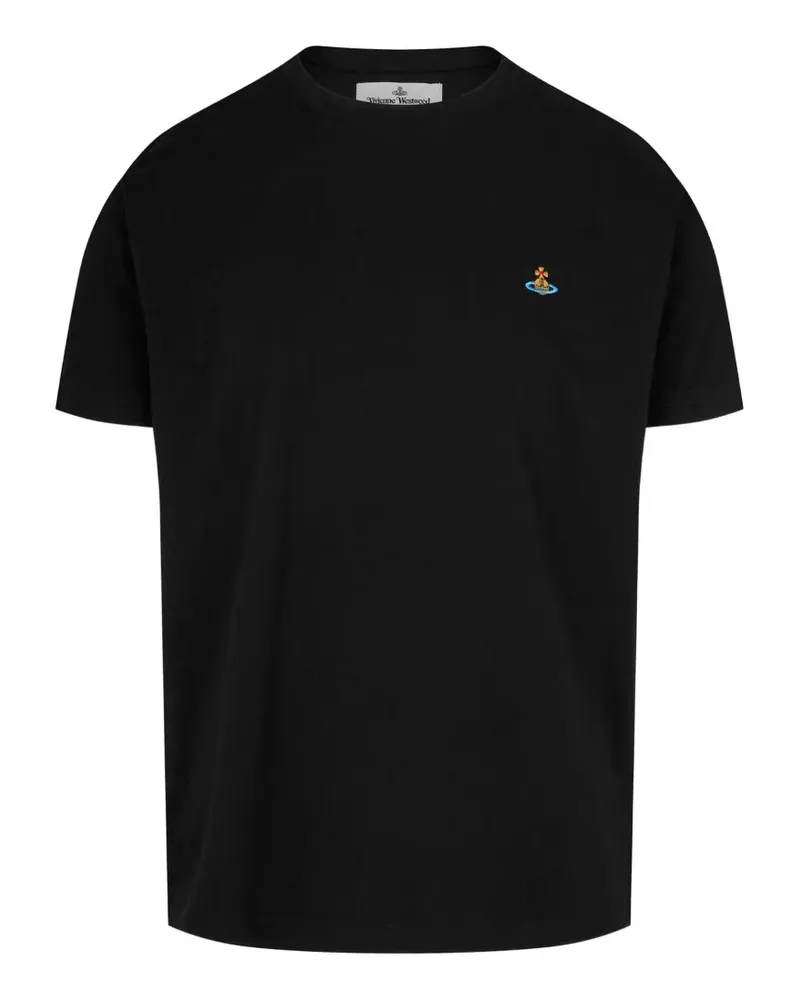 Vivienne Westwood T-Shirt mit Orb-Stickerei - Schwarz Schwarz
