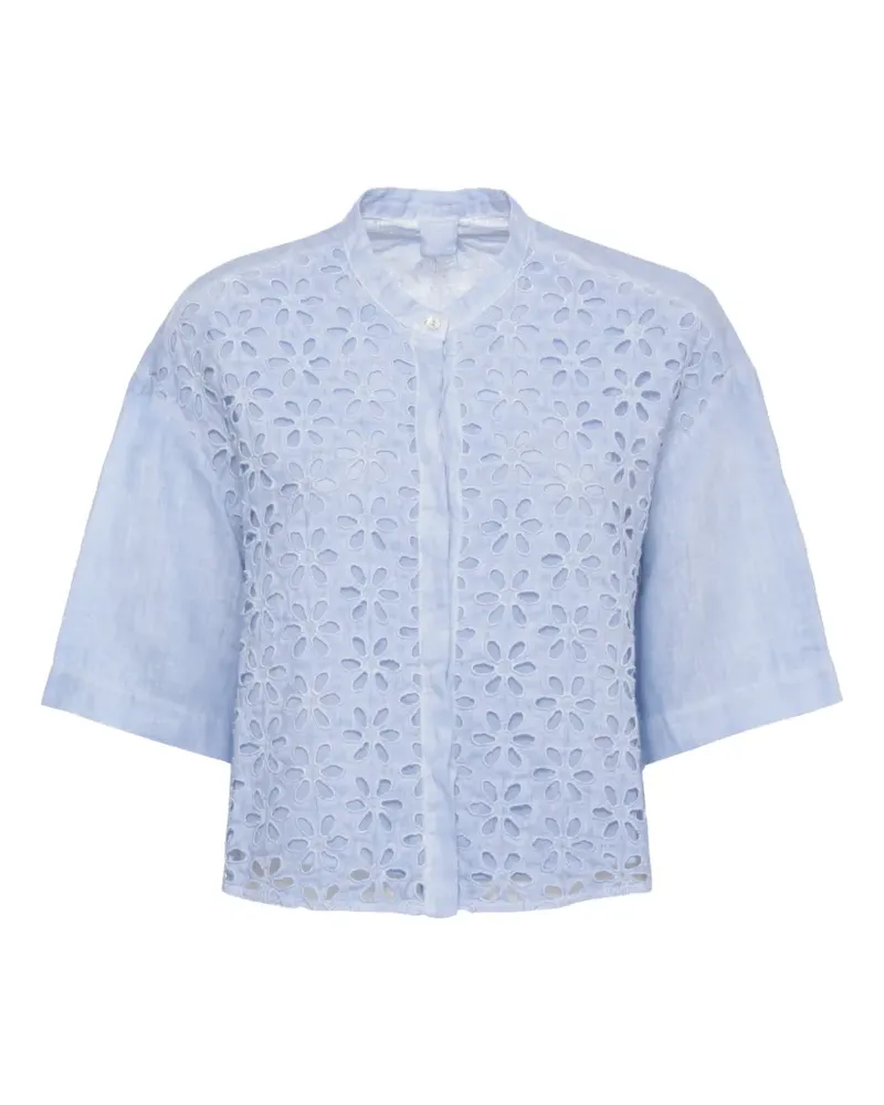 120% Lino broderie-anglaise linen shirt - Blau Blau