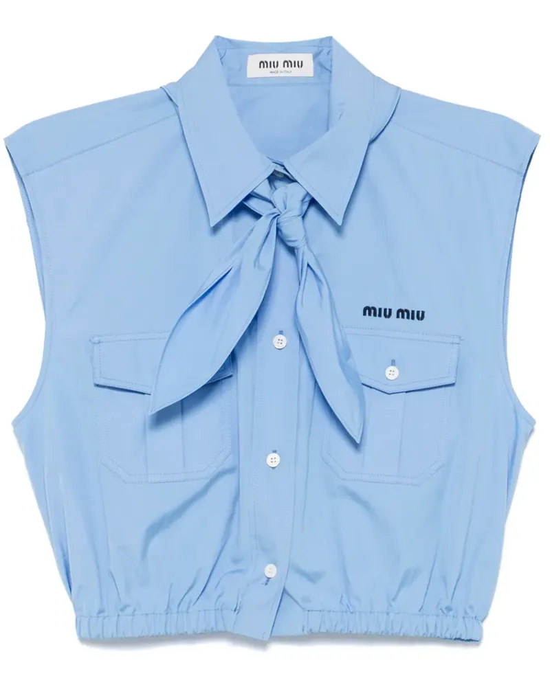 Miu Miu Hemd mit Logo-Stickerei - Blau Blau