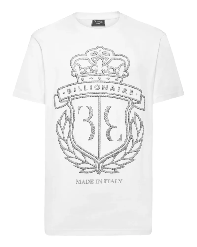 Billionaire Crest T-Shirt mit rundem Ausschnitt - Weiß Weiß