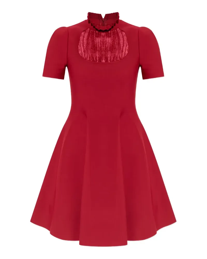Alexander McQueen ruffled-neck mini dress - Rot Rot