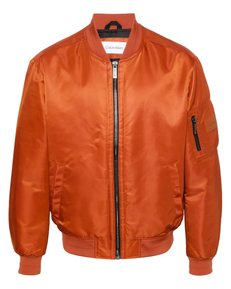 Calvin Klein Bomberjacke mit Logo-Patch Orange