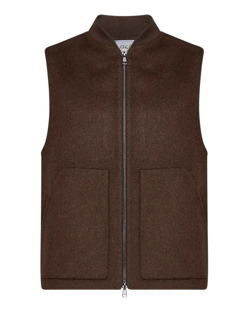 D4.0 ribbed-knit collar waistcoat - Braun Braun