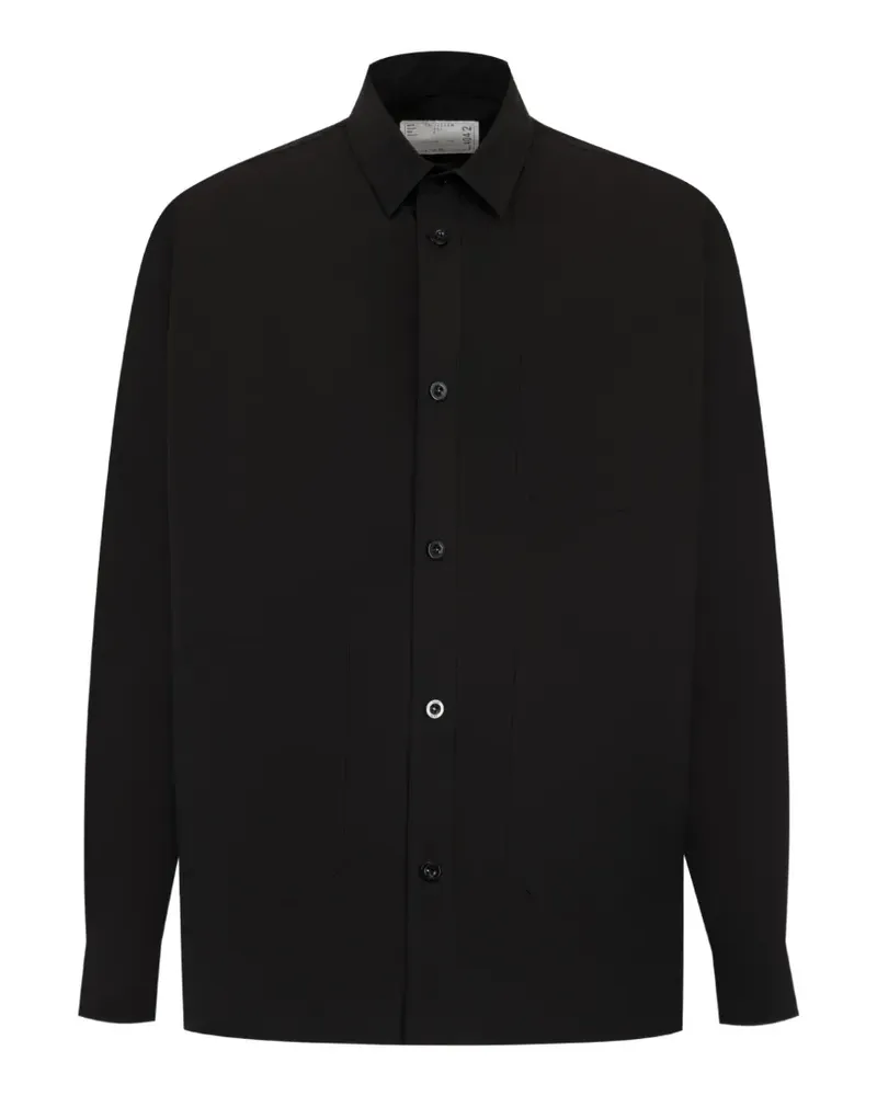 Sacai Typewriter Hemd - Schwarz Schwarz