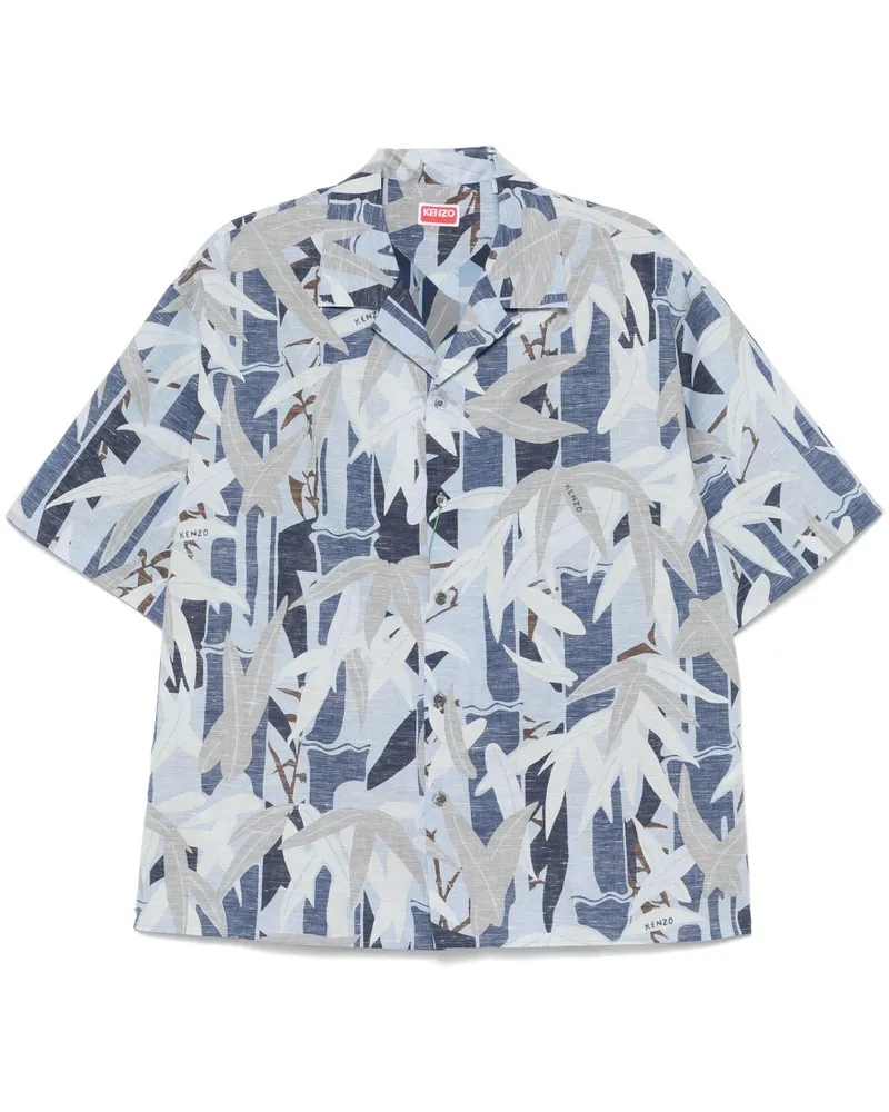 Kenzo Chiku-Rin Camo Hawaiihemd - Blau Blau