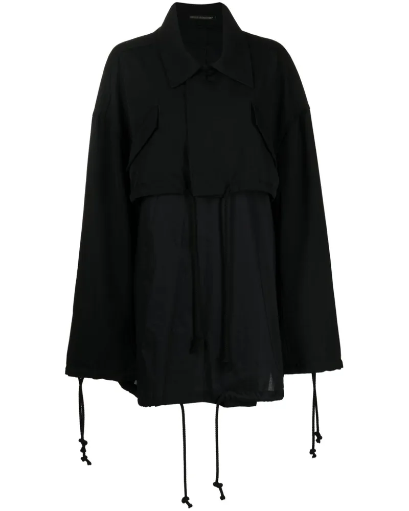Yohji Yamamoto Cape mit Einsätzen - Schwarz Schwarz