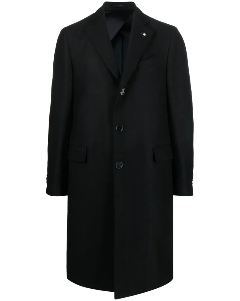 LARDINI Kastiger Mantel - Schwarz Schwarz