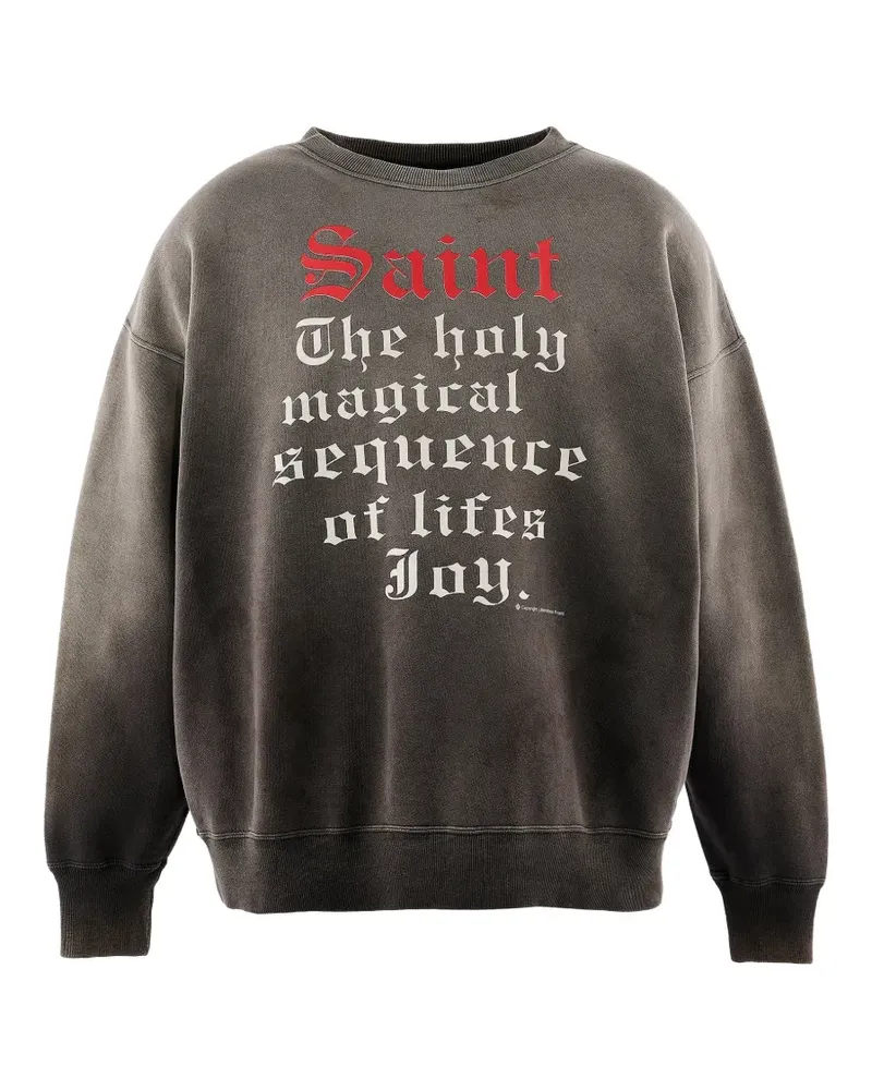SAINT MXXXXXX Rundhalspullover mit Slogan-Print - Grau Grau