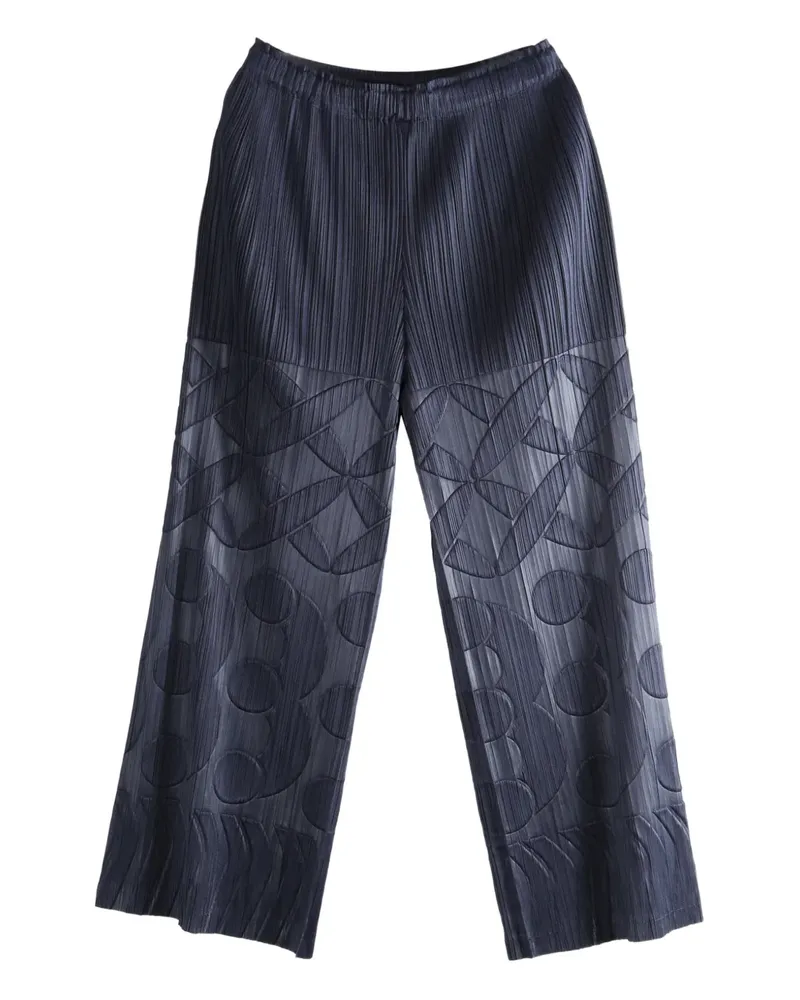 Issey Miyake Gemusterte Hose mit Falten - Blau Blau