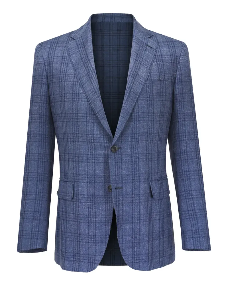 Canali Kariertes Sakko mit fallendem Revers - Blau Blau