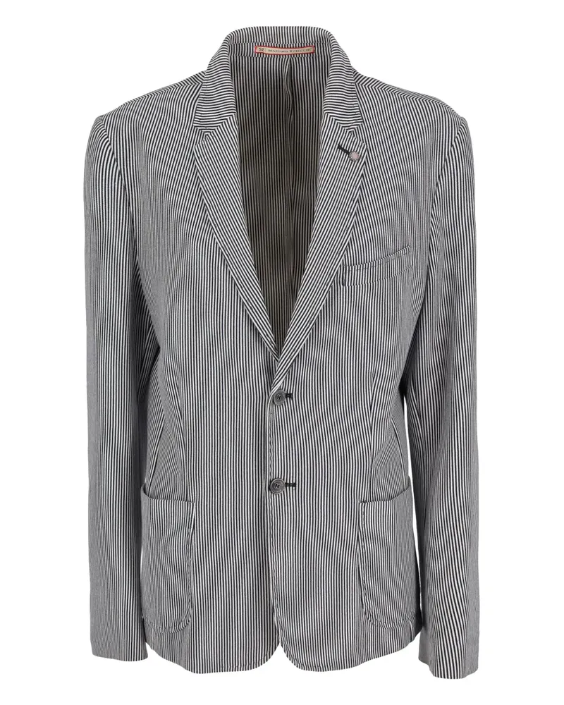 Massimo Rebecchi Gestreifte Jacke mit zwei Knöpfen - Weiß Weiß