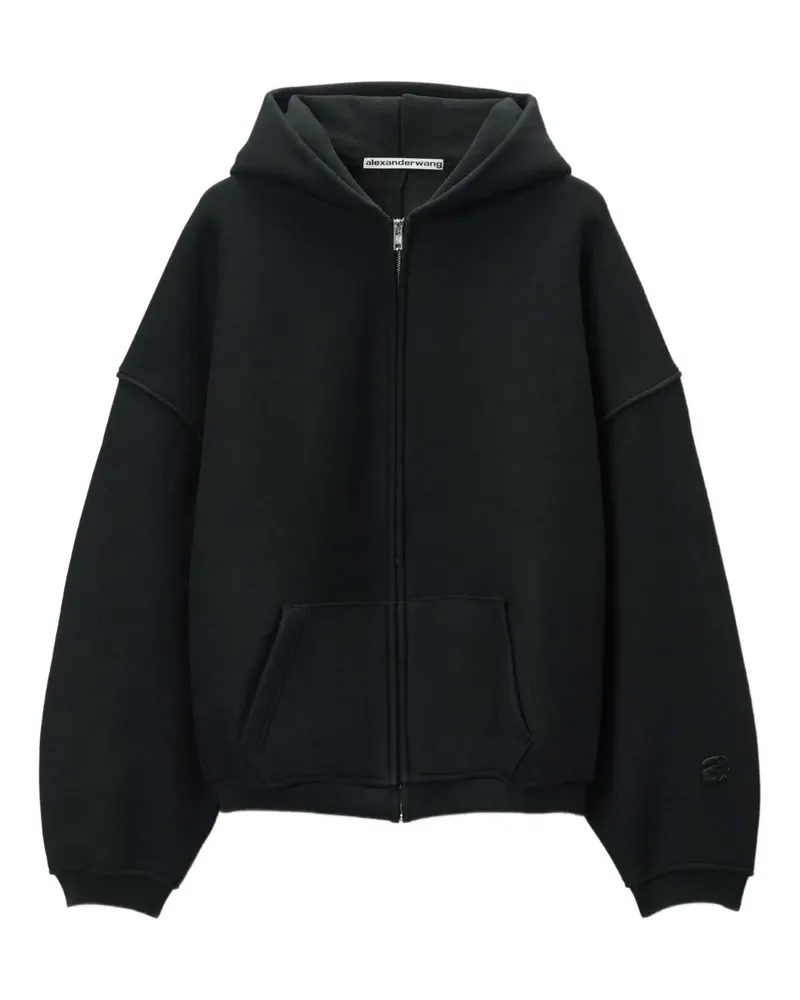 Alexander Wang Puff Logo Kapuzenjacke - Schwarz Schwarz