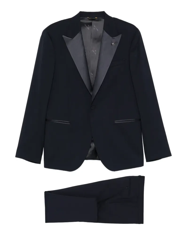 Manuel Ritz Langärmeliger Anzug - Blau Blau