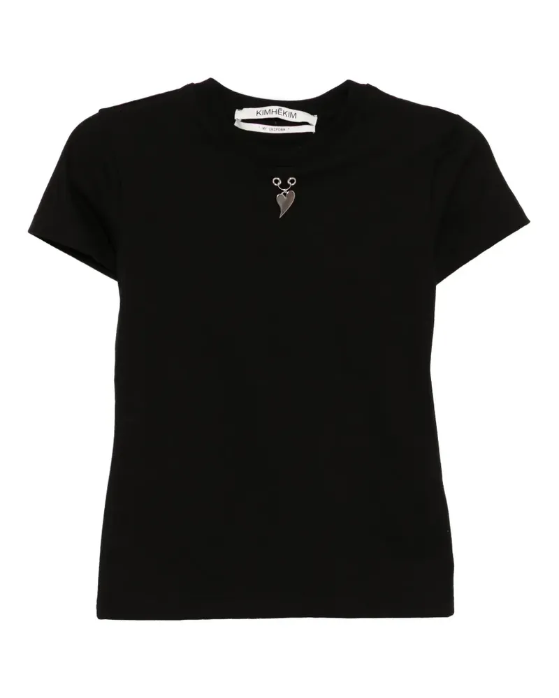 KIMHEKIM T-Shirt mit Herzanhänger - Schwarz Schwarz