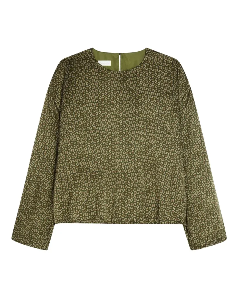 Dries van Noten Top mit geometrischem Muster - Grün Grün