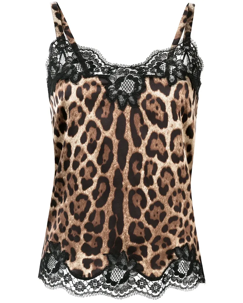 Dolce & Gabbana Oberteil mit Leoparden-Print - Braun Braun