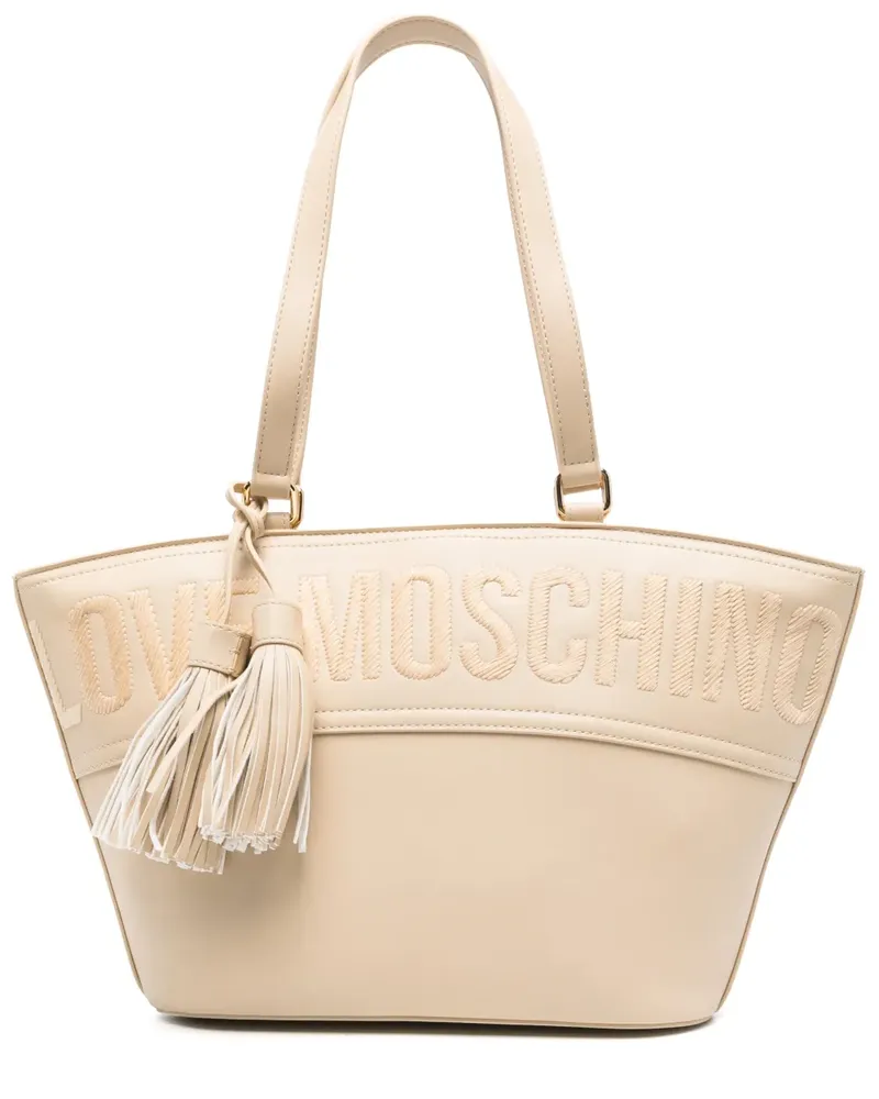 Moschino Shopper mit Quaste - Nude Nude