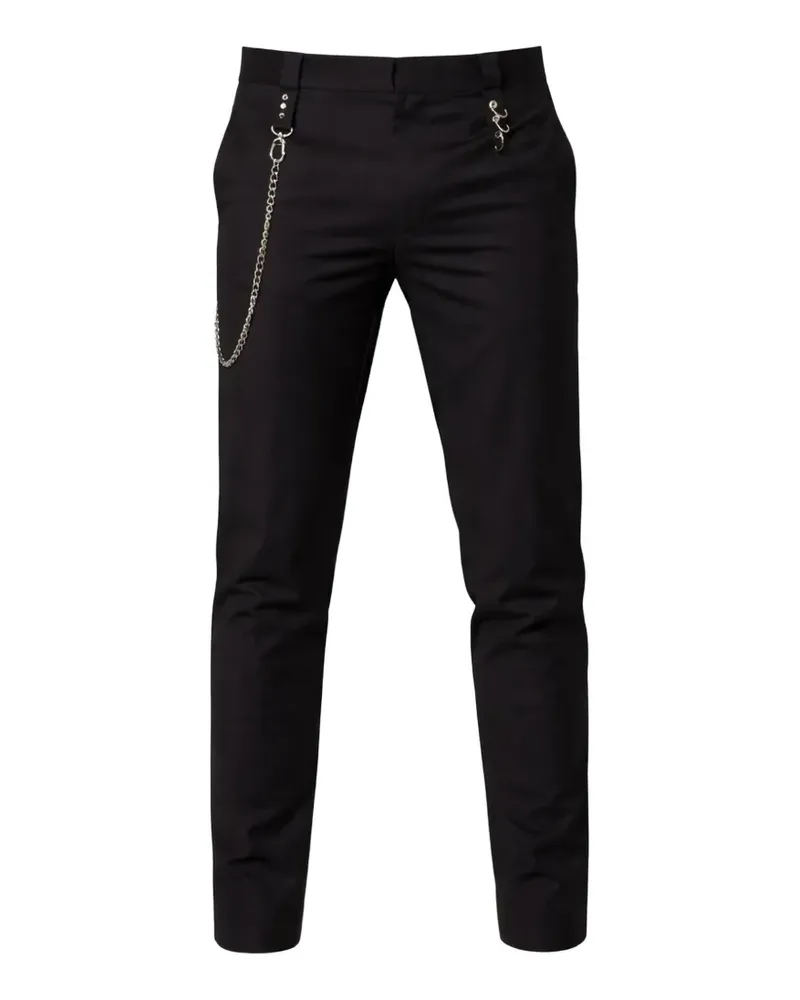 Les Hommes Hose mit Kettendetail - Schwarz Schwarz