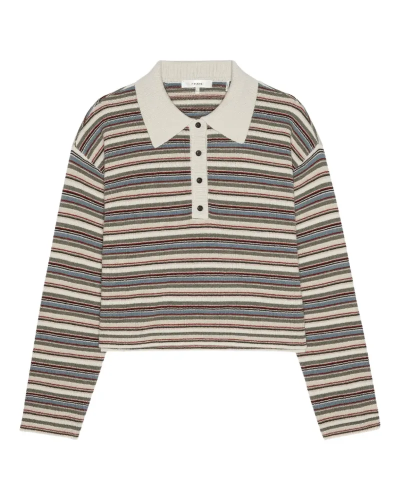 Frame Denim Gestreiftes Poloshirt - Nude Nude