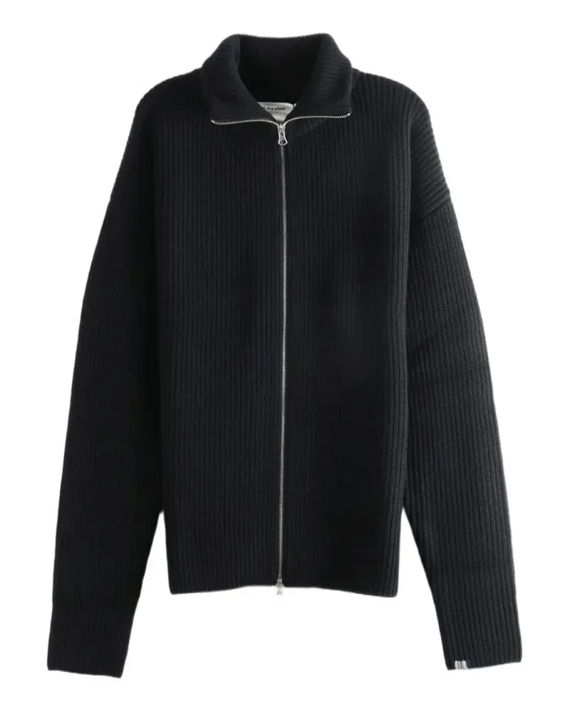extreme cashmere ribbed-knit zip-up sweater - Schwarz Schwarz