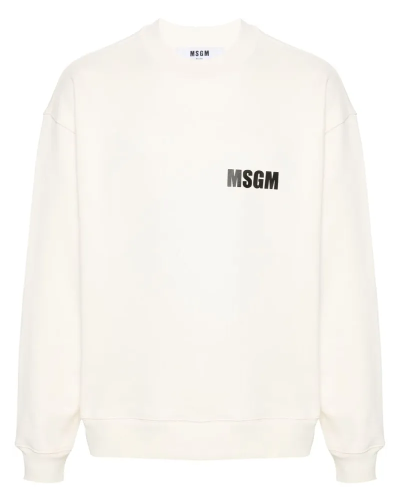 MSGM Sweatshirt mit Logo-Print Nude