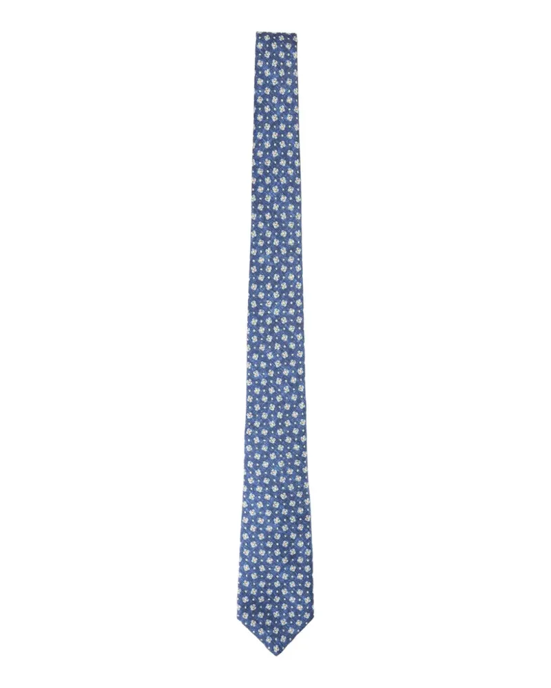 Kiton floral-print tie - Blau Blau